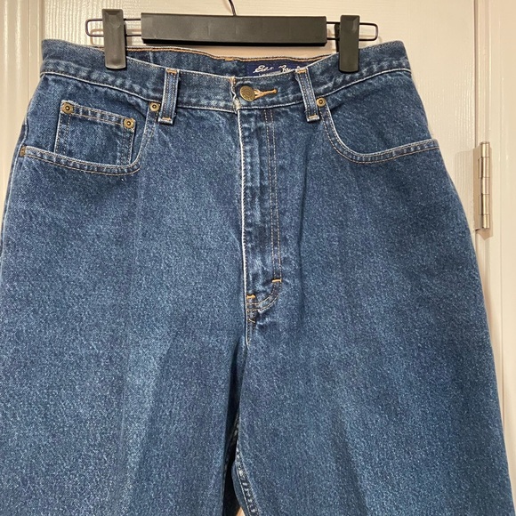 Eddie Bauer Heavyweight Blue Cotton Denim Straight Leg High Waist Jeans Size 12P - Picture 4 of 12